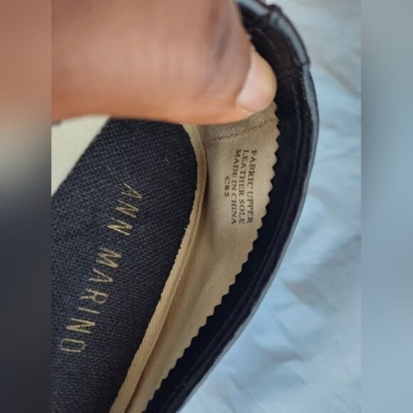 Ann Marino Fabric Upper Leather Sole. Black. Beaded  Pointed. Size 8.5M - Picture 7 of 7